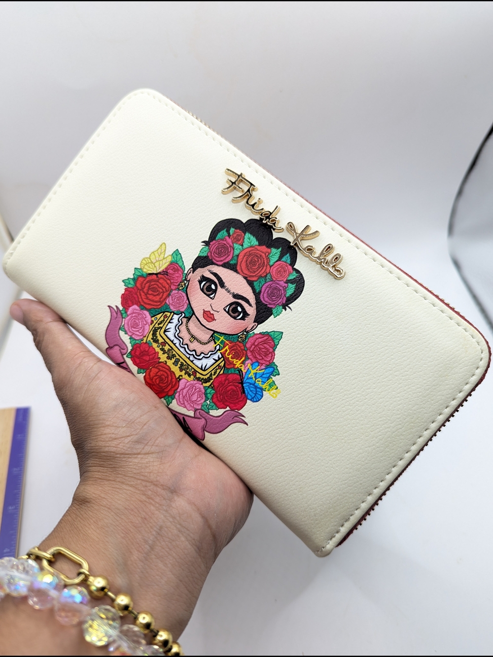 Frida Khalo Wristlet Wallet Double Zippers